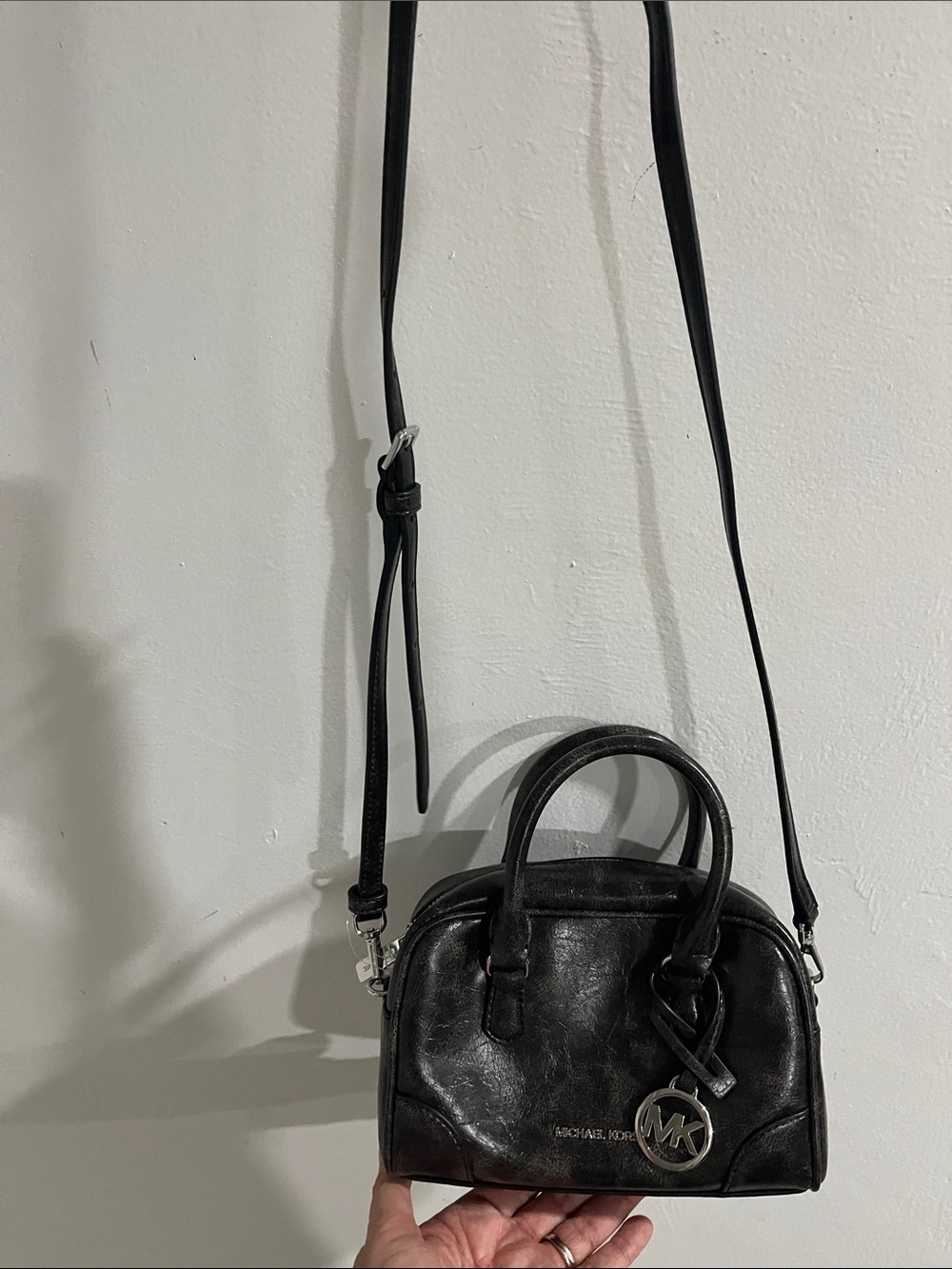 Michael Kors Black Mini Leather Crossbody Satchel